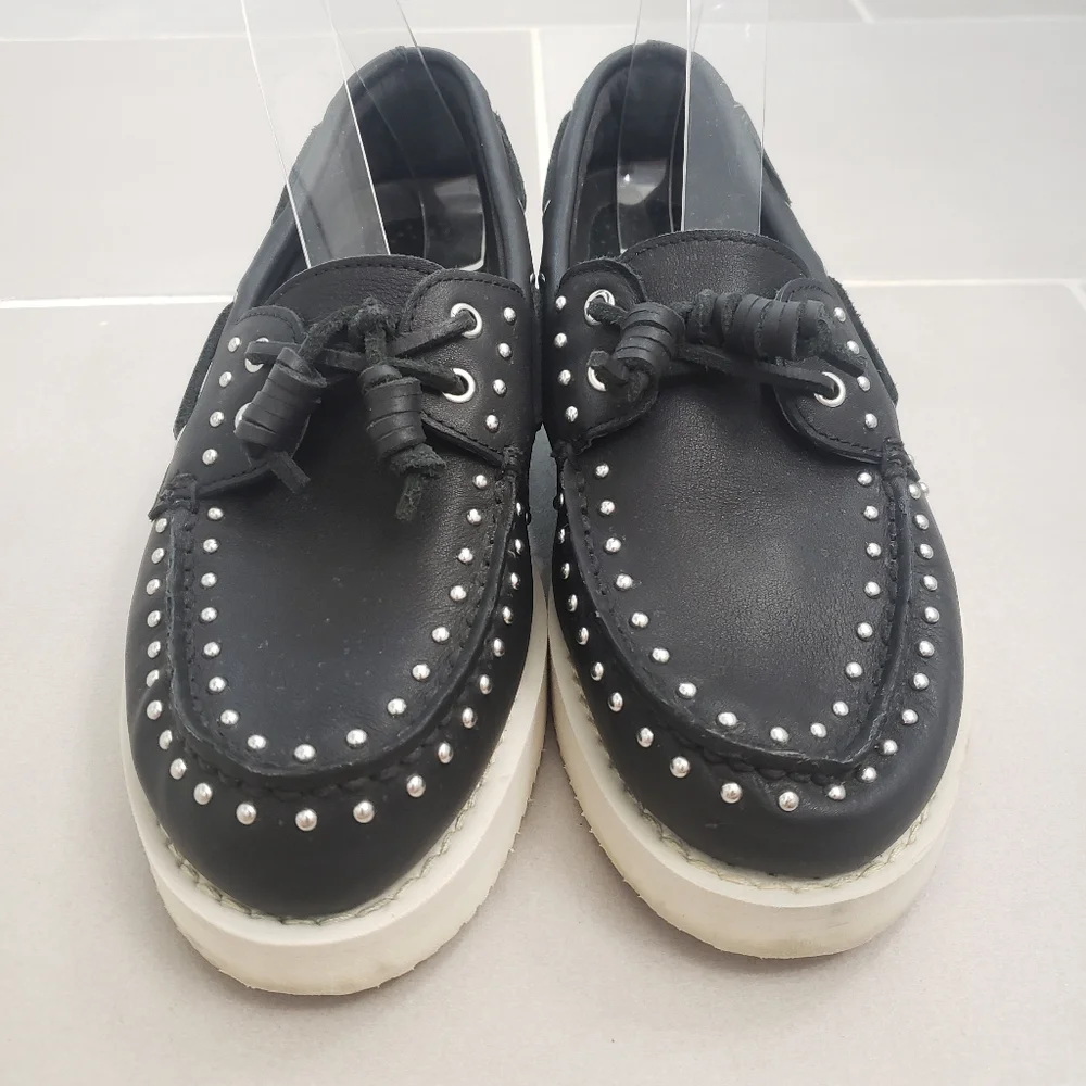 Sperry Rebecca Minkoff Black Studded Loafers Size 9 - Picture 5 of 11